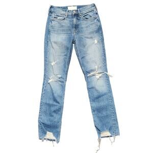 MOTHER Distressed Blue Jeans
